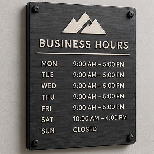 Placa de horarios personalizada, mayoreo