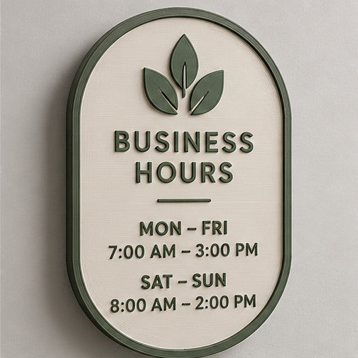 Placa de horarios personalizada, mayoreo