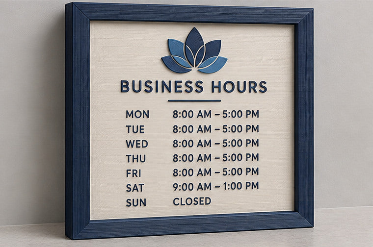Placa de horarios personalizada, mayoreo